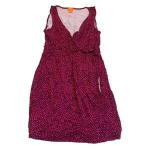 Joe Fresh Pink & Purple Patterned Sleeveless Wrap Dress - Size M